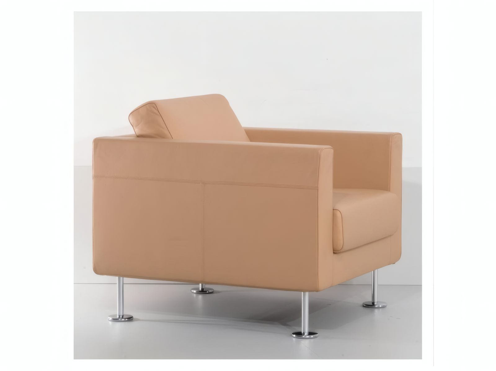 Vitra Park Loungesessel Leder Beige – Bild 2