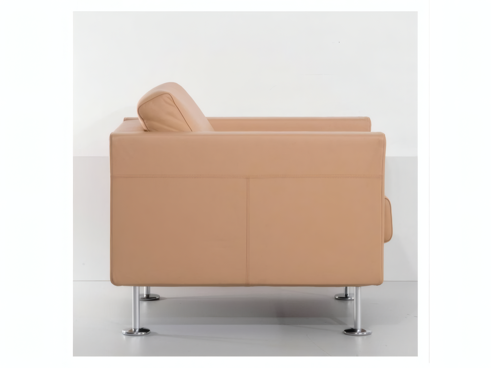 Vitra Park Loungesessel Leder Beige – Bild 3