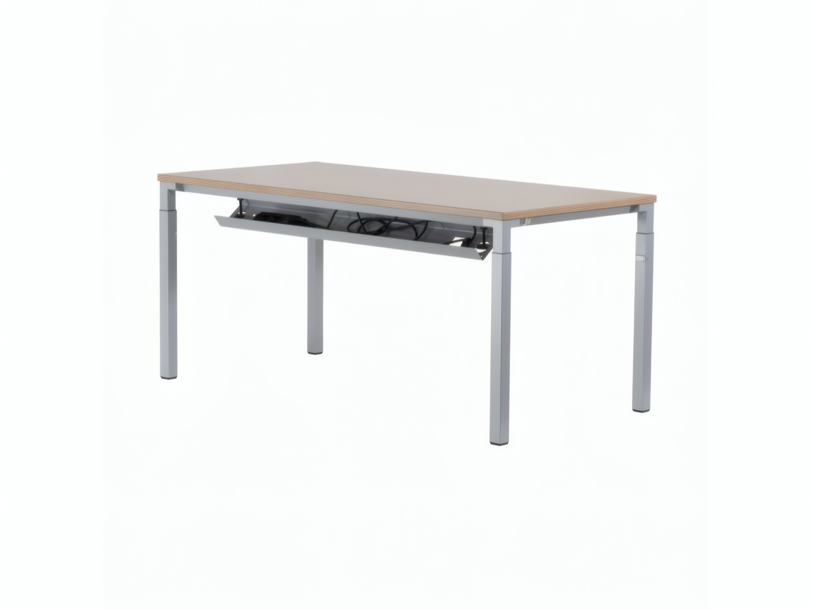 STEELCASE Kalidro Schreibtisch 160×80, Buche/Silber – Bild 3