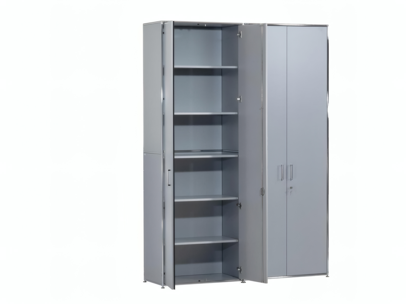 BOSSE MODUL SPACE Doppelschrank 160×235, Chrom/Silber – Bild 3