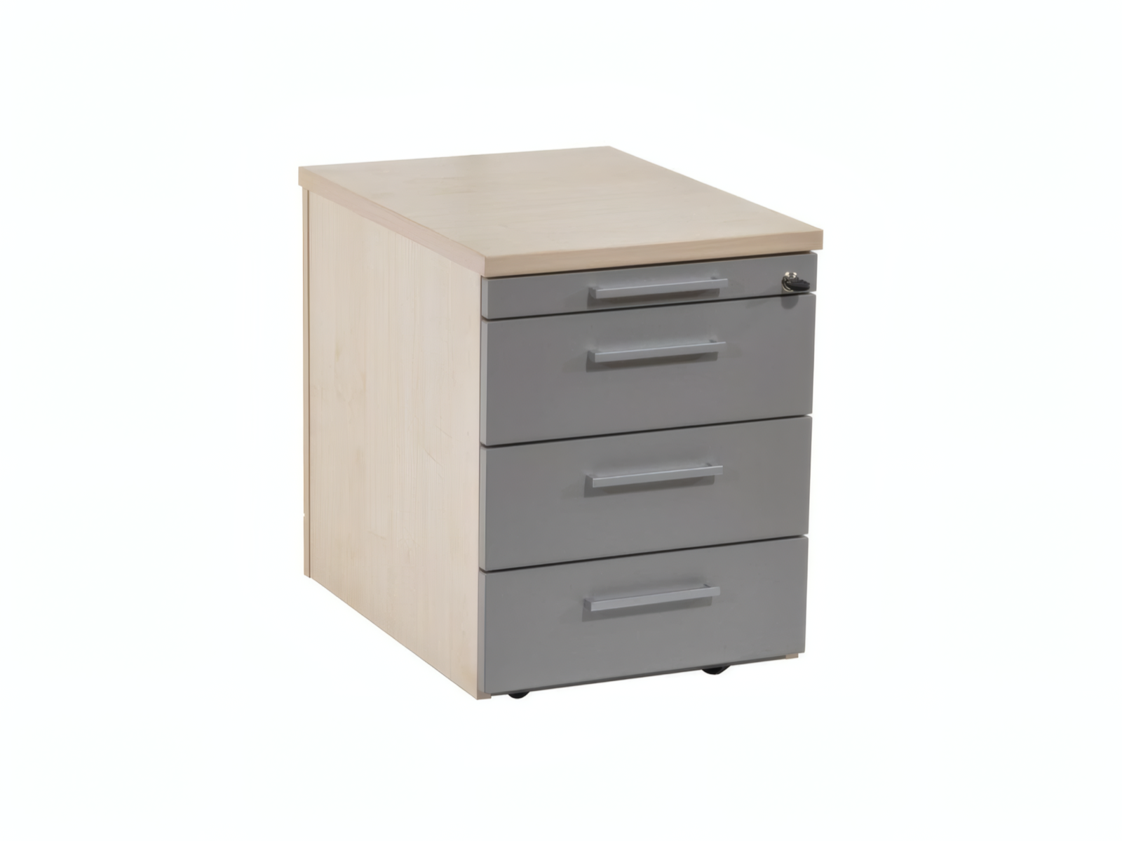 Palmberg Orga-Plus Rollcontainer 43,5×59×60, Ahorn/Silber