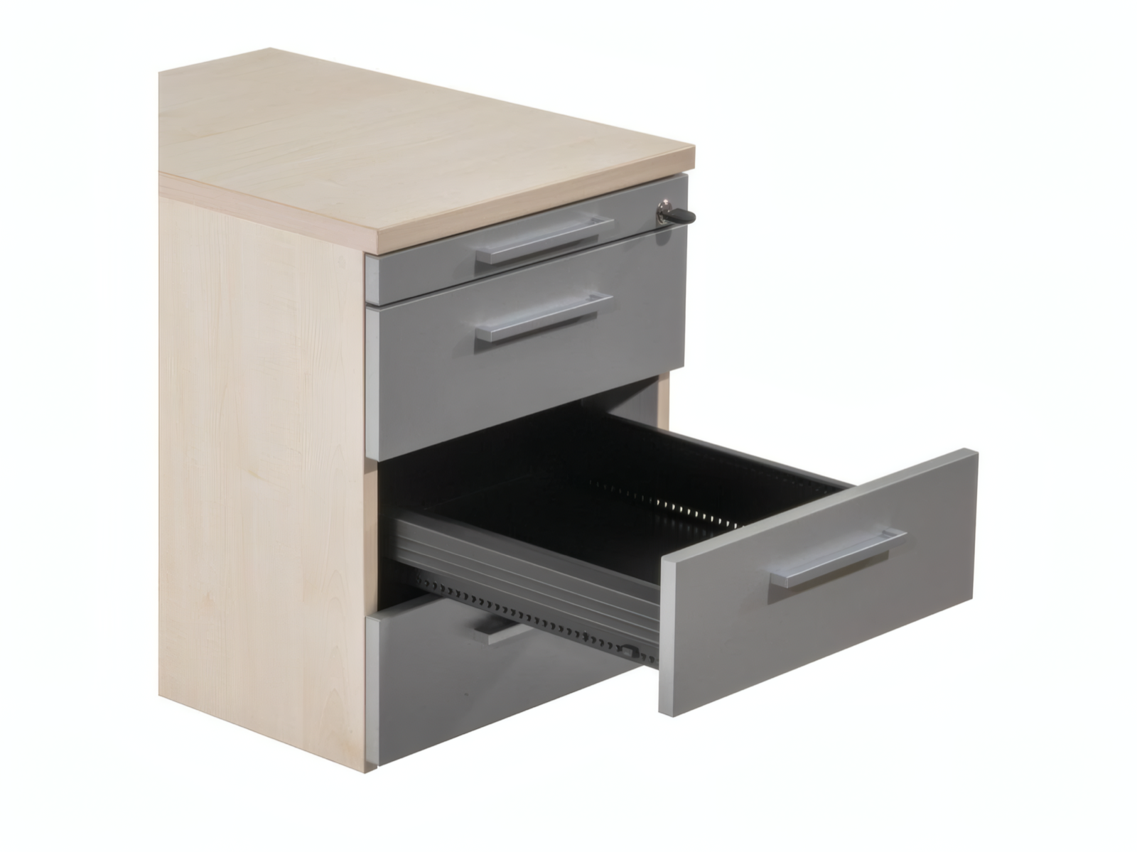Palmberg Orga-Plus Rollcontainer 43,5×59×60, Ahorn/Silber – Bild 2